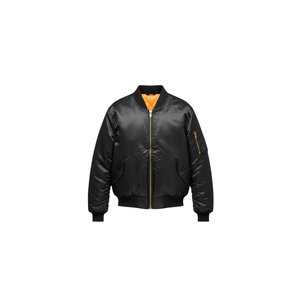 Rothco MA-1 Flight Jacket Men Large Black Orange Military Bomber Coat 7324